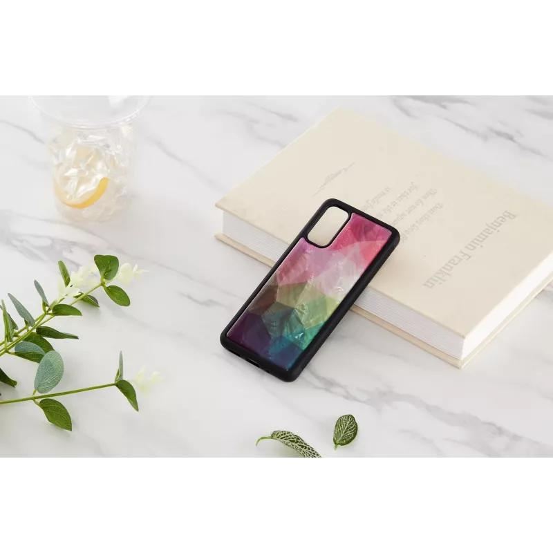 Funda protectora iKins para Samsung Galaxy S20 – estampado de flores acuáticas, negro