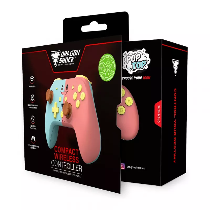 Dragonshock Mando Poptop inalámbrico cubos rosa azul Switch