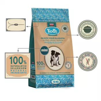 FOLK Junior Razas pequeñas Comida suave para cachorros con conejo, ternera y zanahoria - Comida seca para perros - 10kg