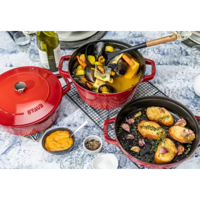 Staub La Cocotte Olla de hierro fundido redonda – SET 3-TEILIGES