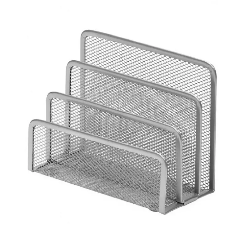 Soporte para correo Forpus, plata, 3 secciones, chapa perforada 1006-102