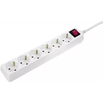 Regleta de enchufes AS Schwabe Multipower Strip 11671 — blanca, enchufes Schuko con interruptor principal