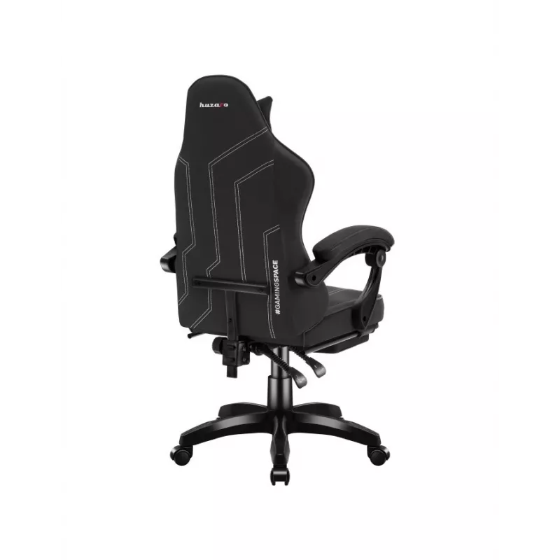 Silla gaming huzaro Force 3.7 Carbon negra — ergonómica, altura ajustable 107,5–116,5 cm, 5 ruedas, cojines lumbar y cervical