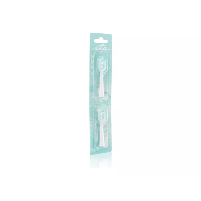 Cabezal de cepillo de recambio ETA ETA070990200, 2 uds., cerdas medias, turquesa/blanco