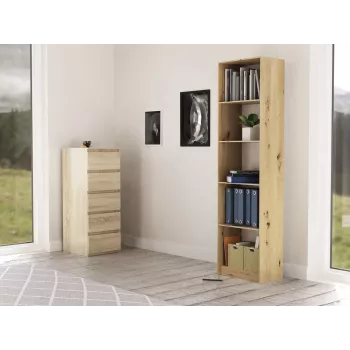 Estantería Top e shop R50 ARTISAN — acabado roble, 5 baldas, marco de aglomerado