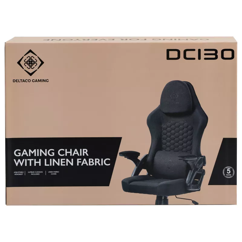 Silla gaming Deltaco DC130 Soft Woven Mesh negra (GAM-180)