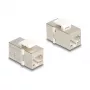 Delock 90637 Módulo Keystone RJ45 hembra a RJ45 hembra, Cat.6 FTP, plata/blanco