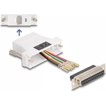 DeLOCK D-Sub 25 pines hembra a RJ45 hembra kit de montaje blanco VGA RJ-45