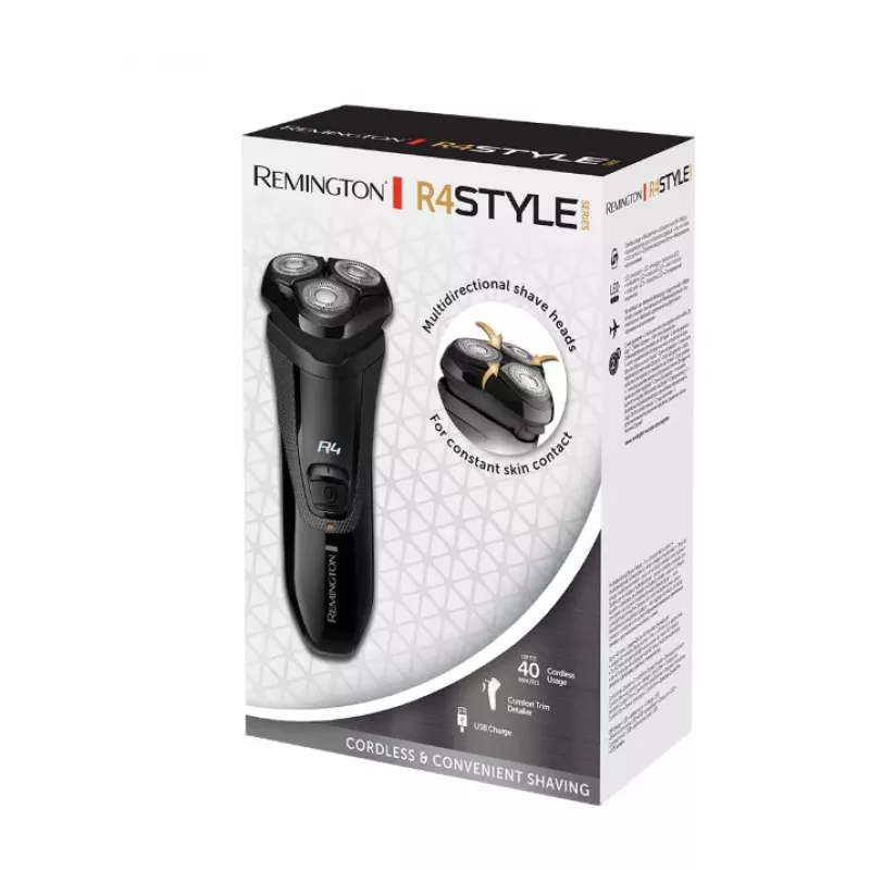 Afeitadora rotatoria Remington R3600 negra a pilas 40 min