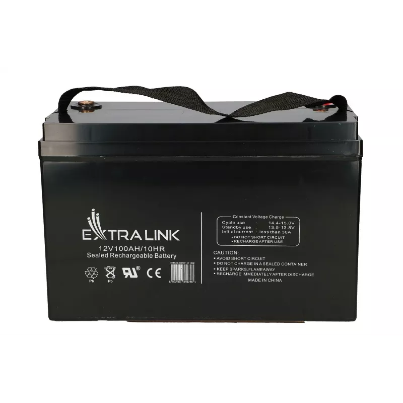 Acumulador Extralink AGM 12V 100Ah sin mantenimiento