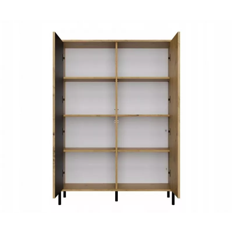 Vitrina KAMARO 2DD estrecha/GŁ roble ARTISAN
