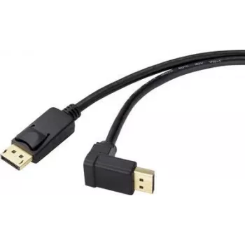 Renkforce Cable de conexión DisplayPort 0,50 m SP-9163724 contactos de enchufe bañados en oro negro [1x conector macho DisplayPort - 1x conector macho DisplayPort] (SP-9163724)