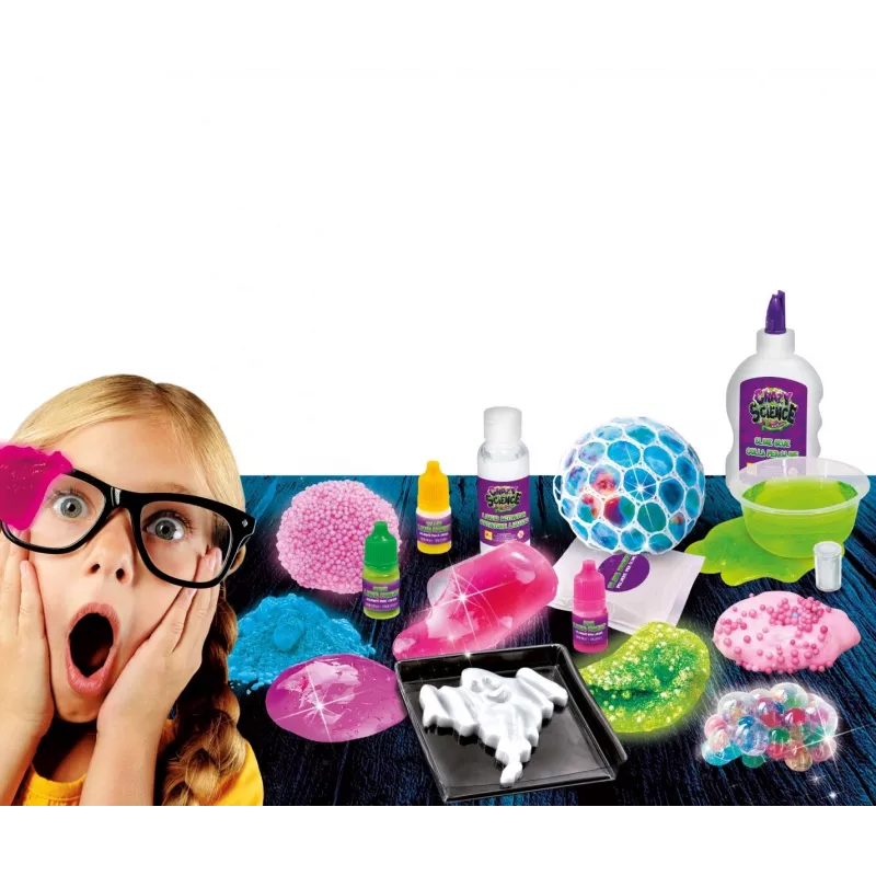 Juego de construcción científico Liscianigiochi Crazy Science Slime en la oscuridad 304-PL89239 — set de experimentos con slime que brilla en la oscuridad