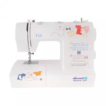 Máquina de coser lucznik Laura 555 — mecánica, 5 tipos de puntada, ojal de 4 pasos, brazo libre, 35 programas