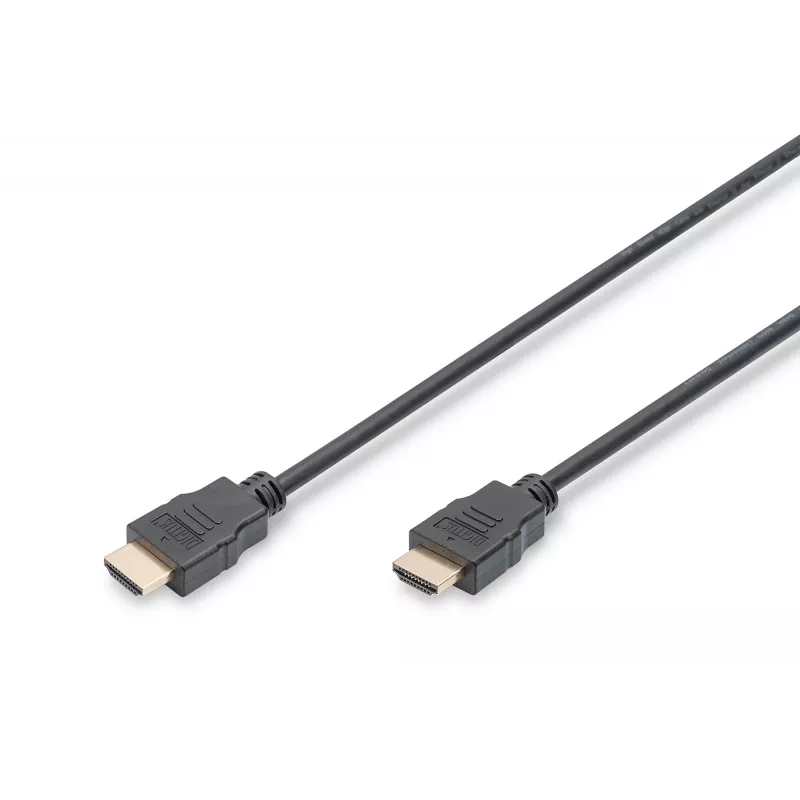 Cable de conexión HDMI High Speed Assmann, Type-A M/M, 5,0 m, con Ethernet, anteriormente HDMI 1.4, UL, negro, dorado (AK-330114-050-S)