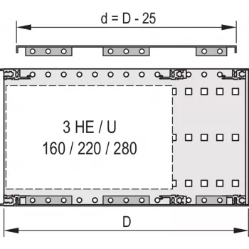 Schroff 24560079 placa de cubierta EMC para montaje en pared lateral, 84 HP, 235 mm de profundidad, 2 uds.