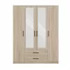 Armario ropero Topeshop ROMANA 160 SON 11 baldas 4 puertas roble