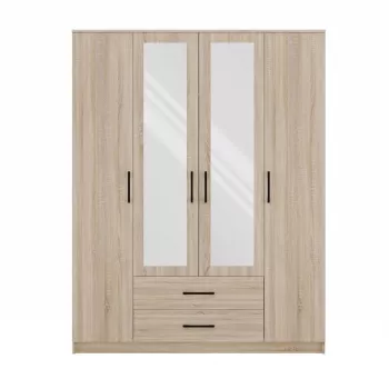 Armario ropero Topeshop ROMANA 160 SON 11 baldas 4 puertas roble