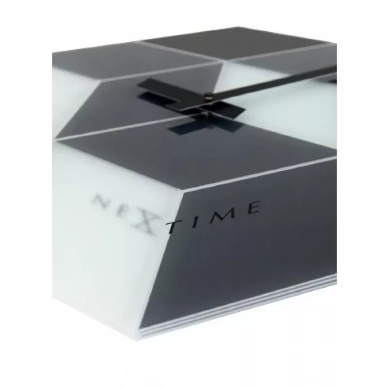 Reloj NeXtime 8171 Cubic, 43,5x37 cm, pared, negro/blanco/gris