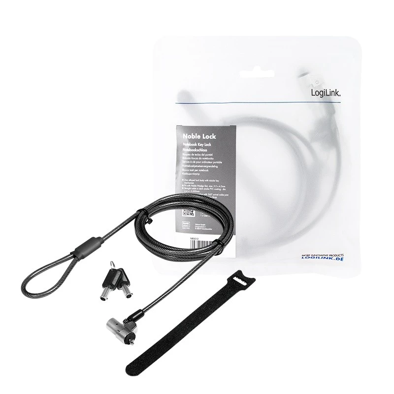 Candado de cable LogiLink NBS012 negro plata