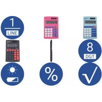 Calculadora Jakob Maul GmbH M 8 rosa pantalla de 8 dígitos alimentada por pilas