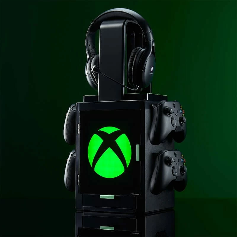 Numskull Games Estuche oficial de juegos Xbox, soporte para discos de juegos, Xbox, negro, con cable