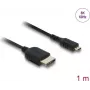 Cable HDMI DELOCK 81690 — 1 m, HDMI Type-A (estándar) a Type-D (Micro), contactos dorados, 48 Gbit/s, 7680×4320, negro