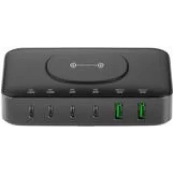 4smarts Estación de carga - 7 en 1 - 100 vatios - 5 A - PD/PPS, PD 3.0, QC 3.0, HiSilicon Fast Charging, AFC - 6 puertos de salida (24 Pin USB-C, USB)