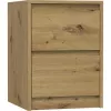Mesita de noche Topeshop K2 ARTISAN 2 cajones roble