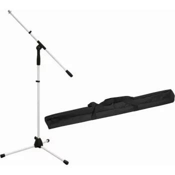 Pie de micrófono Omnitronic MS-1W con brazo articulado – acabado blanco