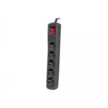 Regleta de enchufes ARMAC ARC 5 — 5 tomas, cable de 3 m, negra