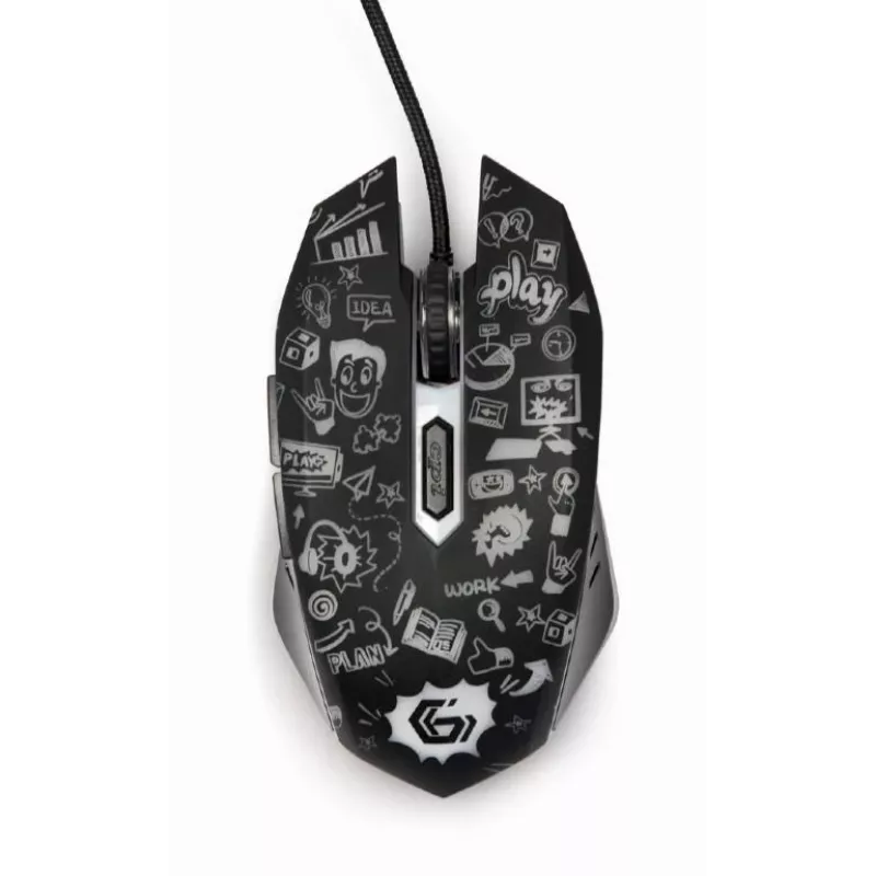 Ratón USB óptico negro/MUS-6B-GRAFIX-01 Gembird