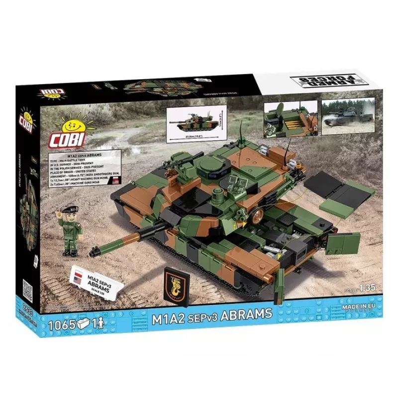 Set de construcción Cobi M1A2 SEPV3 Abrams modelo con 1.065 bloques