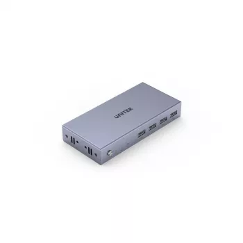 Switch KVM Unitek V307A USB HDMI 2 puertos 4K Ultra HD 3840x2160@60 Hz HDCP 2.2, carcasa metálica, gris