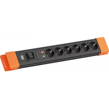 Regleta de enchufes Bachmann CONNECTUS 6×CEE7/3, 1×SPD, 1×interruptor, 2,0 m cable