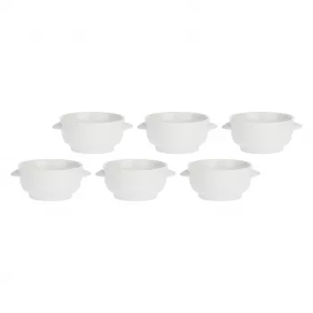 Set de platos de sopa LA PORCELLANA BIANCA P001500916 — 6 piezas, blanco, 12,5 cm de diámetro