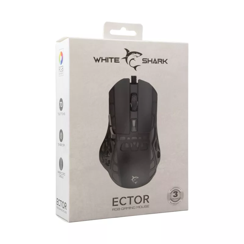 Ratón White Shark GM-5016 Ector negro USB