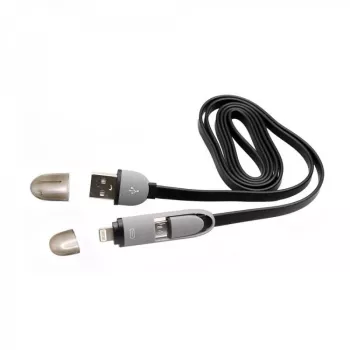 Cable USB-A conector macho a Micro-USB + conector iPhone de 8 pines SBOX 1 m negro