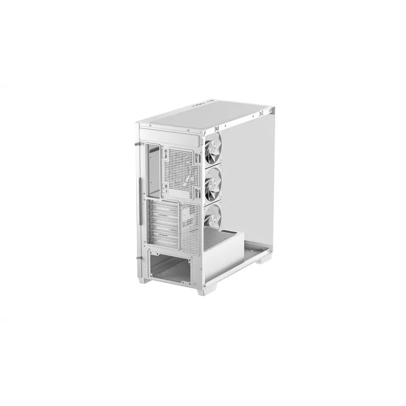 Caja de PC DeepCool CG580 4F V2 Midi Tower Blanca — ATX, cristal templado, 3 ventiladores laterales de 120 mm, soporte para radiador lateral de 360 mm
