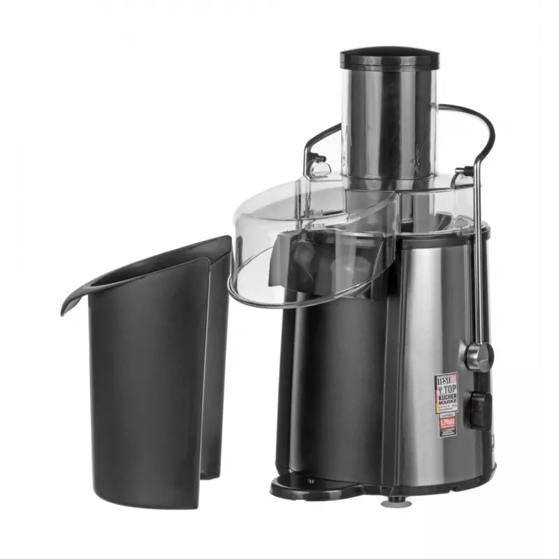 Exprimidor CLATRONIC AE 3532 1000 W, carcasa de acero inoxidable, contenedor de pulpa de 2 L, 2 velocidades, antigoteo