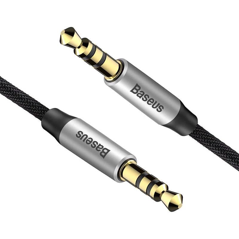 Cable de audio Baseus Yiven conector jack 3,5 mm M30 1,5 m plateado + negro