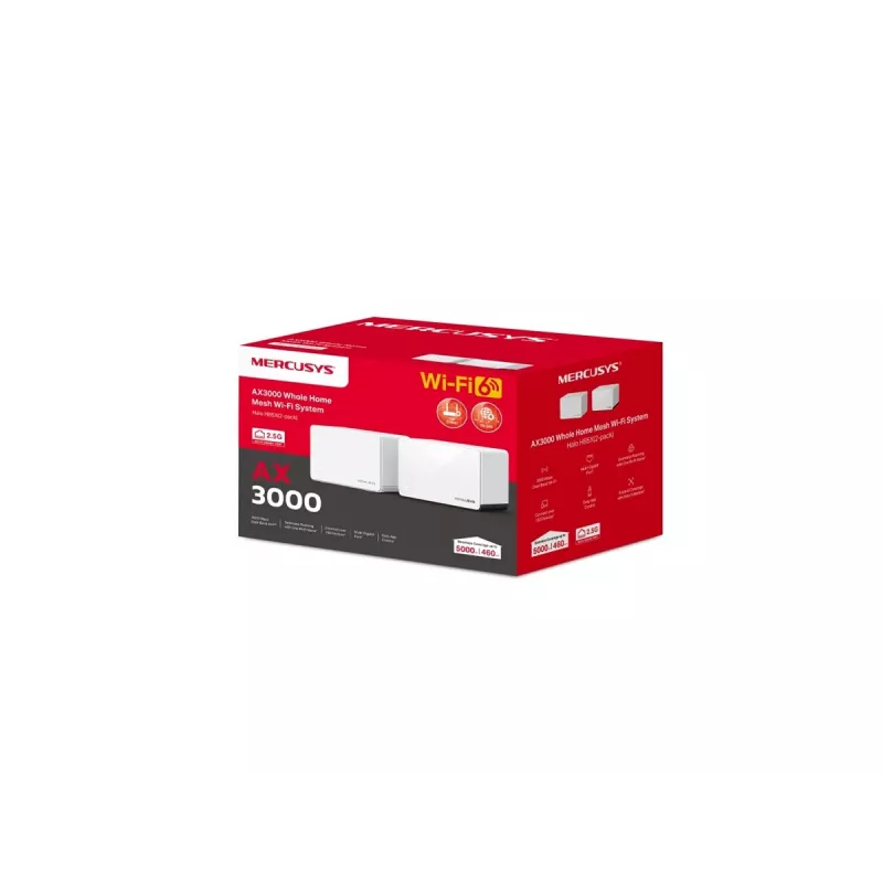 Router inalámbrico MERCUSYS Halo H85X pack de 2 doble banda Wi-Fi 6 hasta 3000 Mbit/s sistema mesh