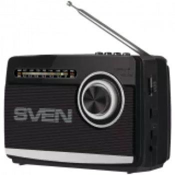 Altavoz SVEN SRP-155, negro (3W, Bluetooth, FM/AM/SW, USB, microSD, linterna, batería)