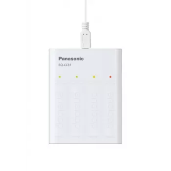 Cargador USB PANASONIC Eneloop Smartplus BQ-CC87 + 4x AA 2000 mAh (K-KJ87MCD40USB)