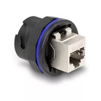 DeLOCK 67048 Conector hembra empotrable / acoplador RJ45 Cat.6A, negro