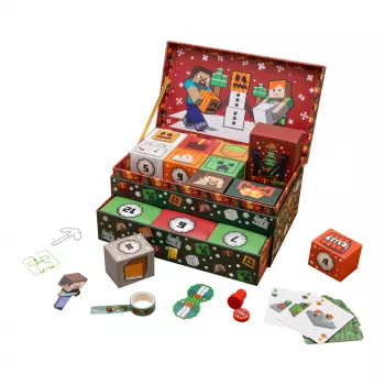 Caja de almacenamiento calendario de adviento Paladone PP15749MCF Minecraft 24 sorpresas