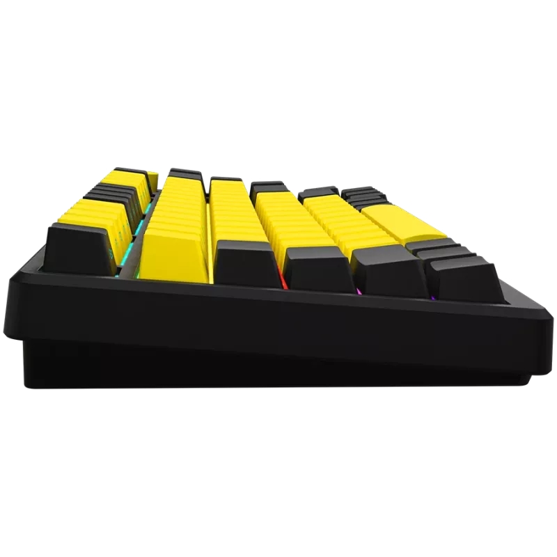 Teclado gaming mecánico inalámbrico LORGAR KBP7075W — Negro/Amarillo, distribución EN