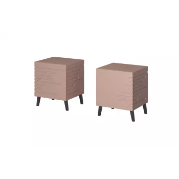 Mesita de noche cama meble NOVA 44x40x52 cm rosa mate, 1 cajón, marco de 16 mm