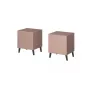 Mesita de noche cama meble NOVA 44x40x52 cm rosa mate, 1 cajón, marco de 16 mm