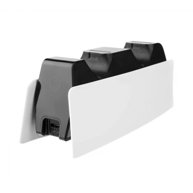 Base de carga FIXED FIXPS5-DCC-BW para PlayStation 5 con cable negra blanca